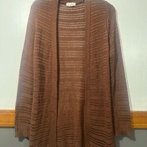 Elegant Brown Knit Cardigan